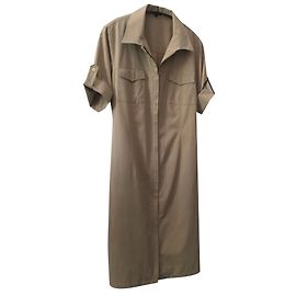 Autre Marque Sahara Tunika Blusenkleid beige Baumwolle Beige