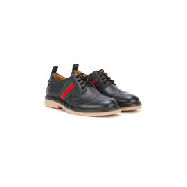 Gucci-Contrast stripe brogues-Black