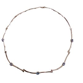 Autre Marque-Diamonds and saphire Necklace-Silvery
