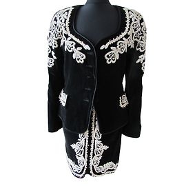 Escada Vestito gonna Nero Bianco sporco