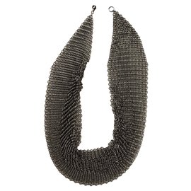 Autre Marque-Schal-Halskette - Edelstahl-Kettenhemd NEU-Silber