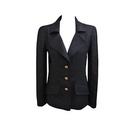 Chanel Jacke aus Wolle und Kaschmir Grau Grau