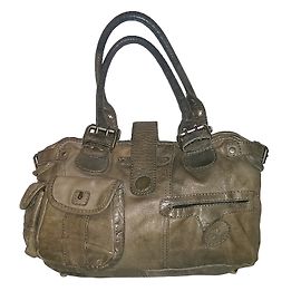 Berenice Khaki Leather Handbag Khaki