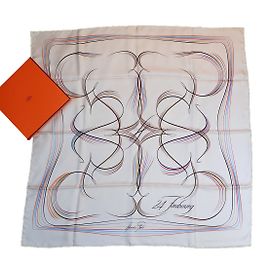 Hermès 24 Faubourg Seidentuch Weiß Weiß