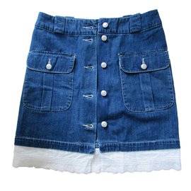 Gap-Skirts-White,Blue
