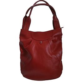 Georges Rech Unanyme Red Grained Leather Handbag Red