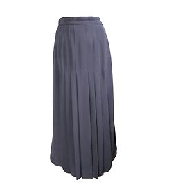 Chanel Navy Blue Long Straight Skirt Polyester Navy blue