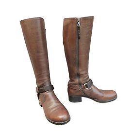 Bottes Prada en cuir marron Taille 37 Marron