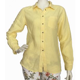 Weekend Max Mara-Camicia di lino color giallo pallido-Giallo