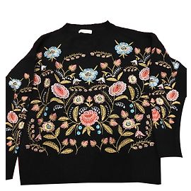 Autre Marque Suéter oversize con bordado negro Negro