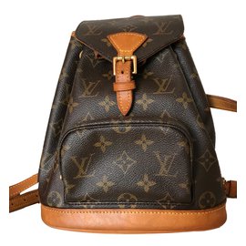 Louis Vuitton-Montsouris Mini Backpack in Canvas Monogram-Brown,Golden