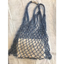 Céline-Celine cotton net bag-Blue