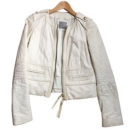 Pinko Perfecto Jacke Creme Lackleder S Roh