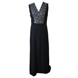 Robe de soirée longue Gerard Darel à sequins noir et blanc Noir Blanc