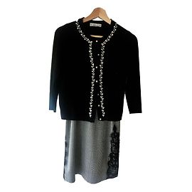 Zara Kleid und Perlen Weste Set Schwarz Schwarz