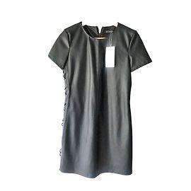 ROBE CUIR CORDONS ZARA Noir
