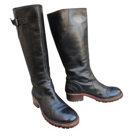 Ash Lederstiefel Schwarz Schwarz