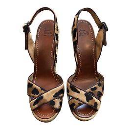 Christian Louboutin Tigre di Pony leopardata 120 Espadrillas con zeppa Stampa leopardo