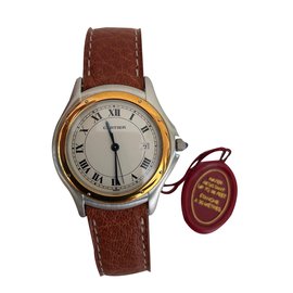 Cartier-Quartz Watches-White,Golden