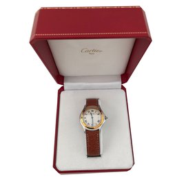 Cartier-Quartz Watches-White,Golden