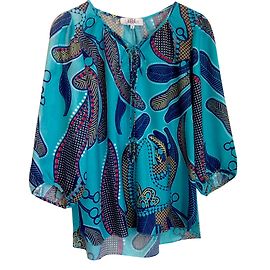 Blusa Tibi de seda multicolorida Multicor