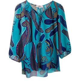 Camicetta Tibi in seta multicolore Multicolore