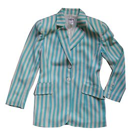 inconnue Spirit Deauville striped wool jacket blue turquoise Other