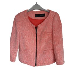 Autre Marque Veste Zara basic tweed corail Corail