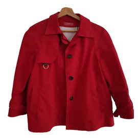 Prada-jaqueta de trincheira-Vermelho