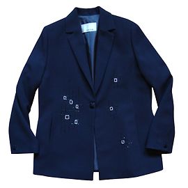 inconnue Black Pearl Decorated Jacket Polyester Size 44 Black