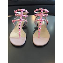 Valentino-Rockstud Sandals-Pink