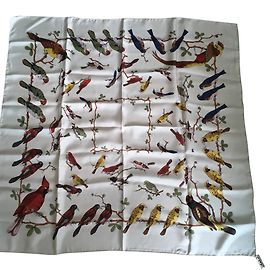 Hermès Bufandas de seda "Les oiseaux sur un fil" Hugo GRYGKAR Multicolor