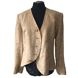 Autre Marque Francesco Ferri Jacket Beige Zebra print