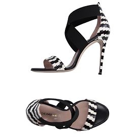 Autre Marque DEIMILLE Leather Sandals Black 10.5cm Heel Black