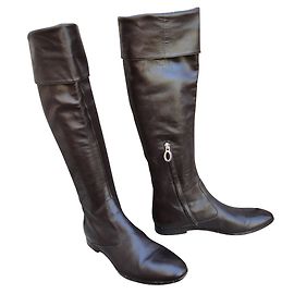 Sergio Rossi Brown Lambskin Boots Brown