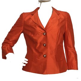 Marella-Silk blazer jacket-Orange