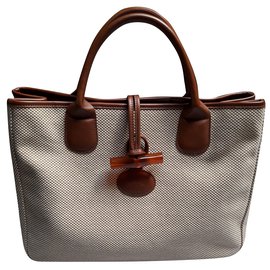 Longchamp-Bolsas-Castanho claro