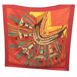 Hermès Silk scarves Red Orange