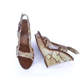 Bottega Veneta-Wedge mules-Python print