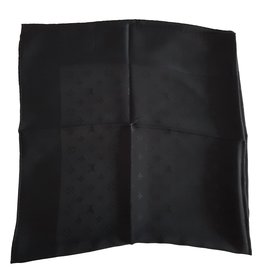 Louis Vuitton-black silk Monaco Square scarf-Black
