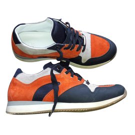 Dior-Sneakers-White,Orange,Navy blue