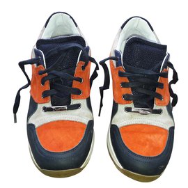 Dior-Baskets orange-Blanc,Orange,Bleu Marine