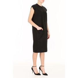 Céline-Vestido en jersey de algodón-Negro