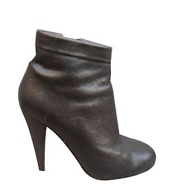 Botines Isabel Marant de piel marrón oscuro Marrón oscuro