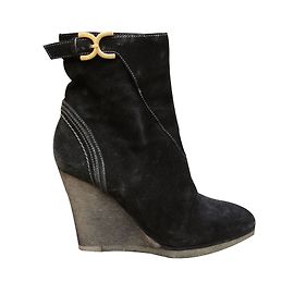Bottines Chloé en cuir noir Noir