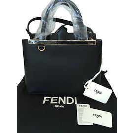 Fendi 2 Jours Black Leather Handbag Black