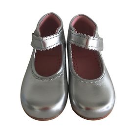 Jacadi Erste Schritte Schuhe aus Silberfarbenem Leder Silber