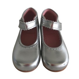 Jacadi Silvery Leather First Steps Shoes Silvery