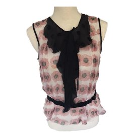Top Louis Vuitton Nero e Corallo Multicolore