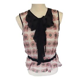 Top Louis Vuitton Preto e Coral Multicor